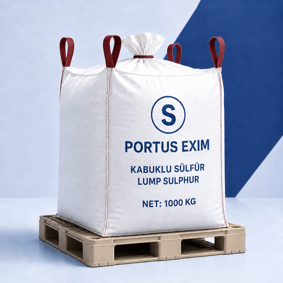 Portus EXİM kabuklu sülfür big bag ambalajı